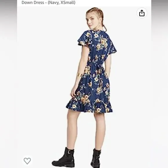 Xhilaration Women's Floral Print Short Sleeve V-Neck Button-Down Dress M pink - Picture 3 of 12